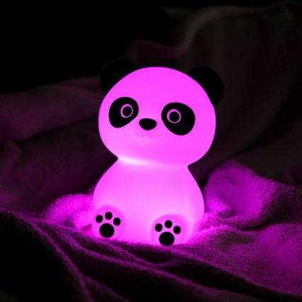 MegaLight - Lámpara infantil táctil LED RGB regulable y recargable PADDY PANDA LED/5V