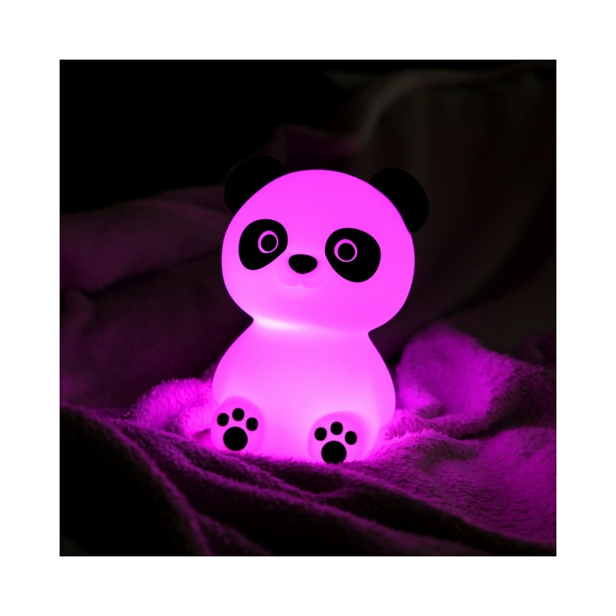 MegaLight - Lámpara infantil táctil LED RGB regulable y recargable PADDY PANDA LED/5V