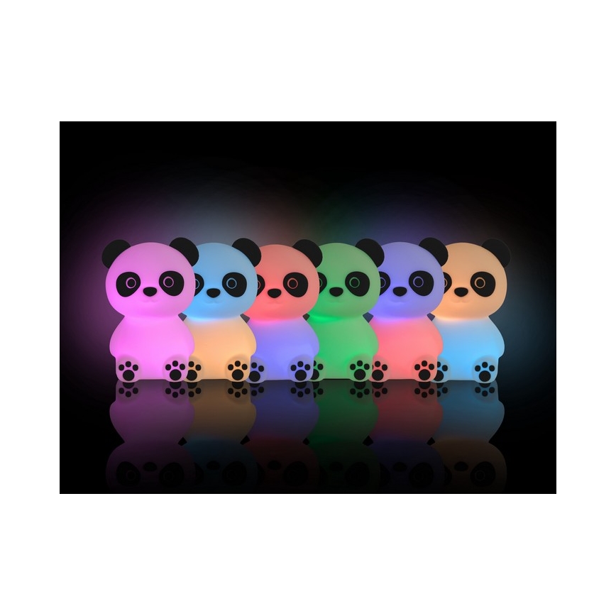 MegaLight - Lámpara infantil táctil LED RGB regulable y recargable PADDY PANDA LED/5V