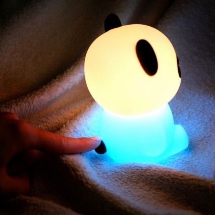 MegaLight - Lámpara infantil táctil LED RGB regulable y recargable PADDY PANDA LED/5V
