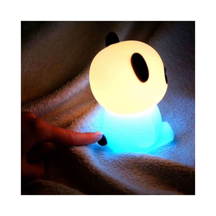 MegaLight - Lámpara infantil táctil LED RGB regulable y recargable PADDY PANDA LED/5V
