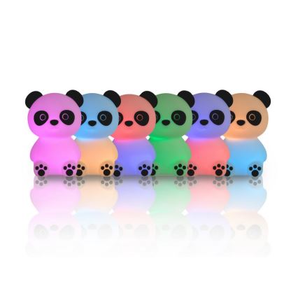 MegaLight - Lámpara infantil táctil LED RGB regulable y recargable PADDY PANDA LED/5V