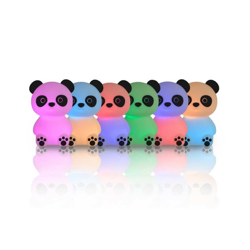 MegaLight - Lámpara infantil táctil LED RGB regulable y recargable PADDY PANDA LED/5V