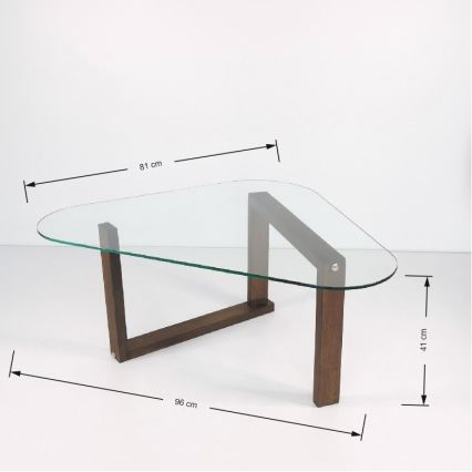 Mesa auxiliar CAM 41x96 cm marrón/transparente