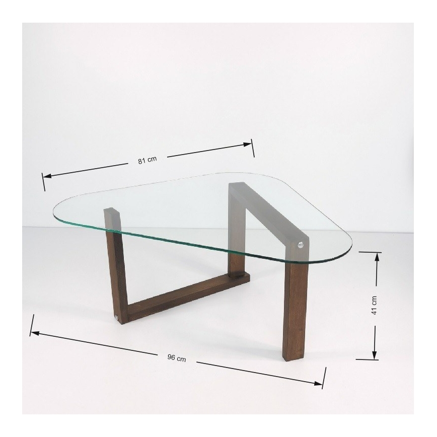 Mesa auxiliar CAM 41x96 cm marrón/transparente
