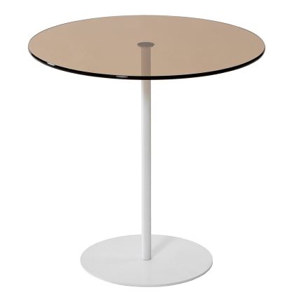 Mesa auxiliar CHILL 50x50 cm blanco/bronce