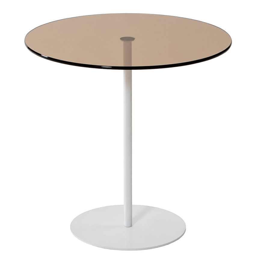 Mesa auxiliar CHILL 50x50 cm blanco/bronce