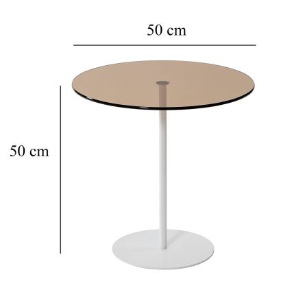 Mesa auxiliar CHILL 50x50 cm blanco/bronce