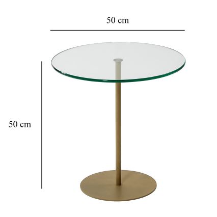 Mesa auxiliar CHILL 50x50 cm dorado/transparente