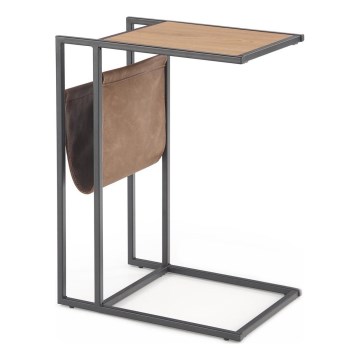 Mesa auxiliar COMPACT 65x47 cm negro/marrón