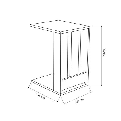 Mesa auxiliar EDI 60x37 cm blanco