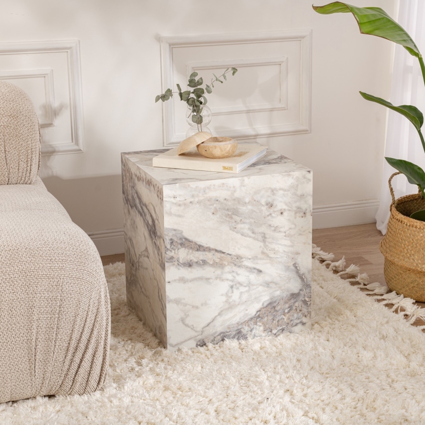 Mesa auxiliar KUP 50x45 cm decoración de mármol