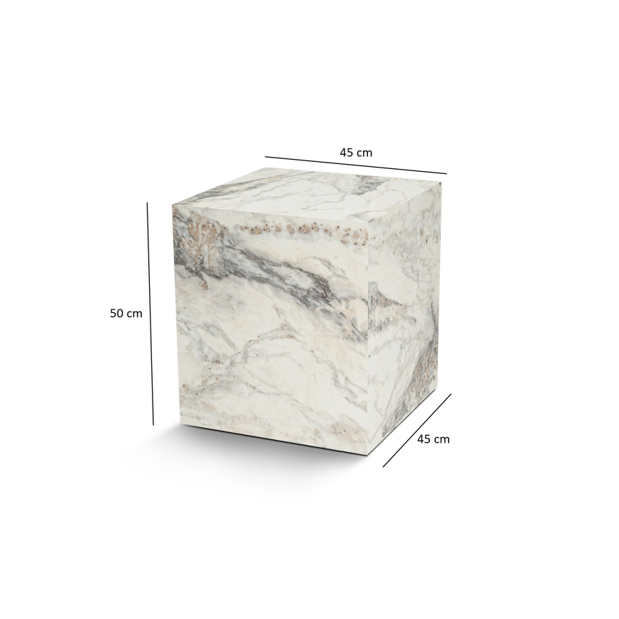 Mesa auxiliar KUP 50x45 cm decoración de mármol