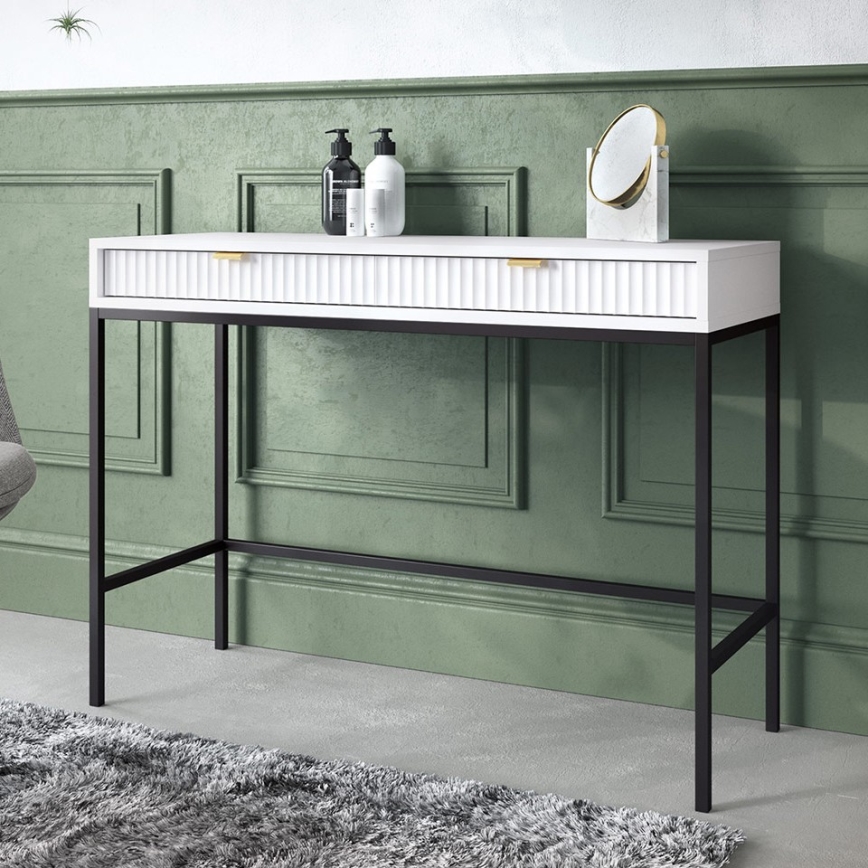 Mesa auxiliar NOVA 77x104 cm blanco/negro