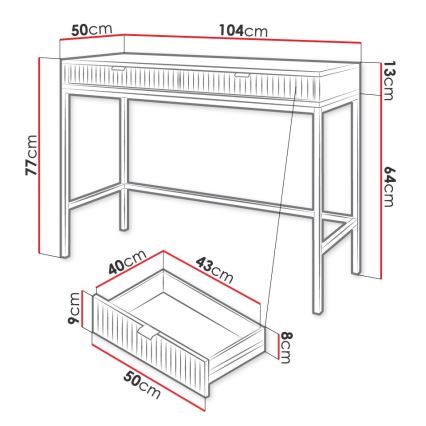 Mesa auxiliar NOVA 77x104 cm blanco/negro