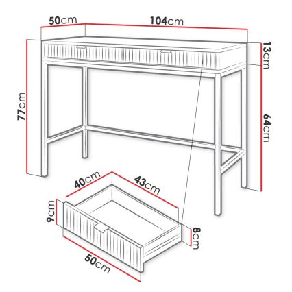 Mesa auxiliar NOVA 77x104 cm blanco+/negro