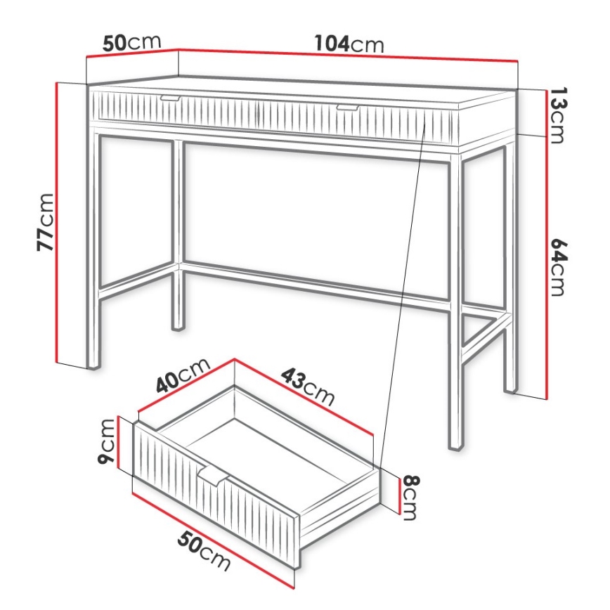 Mesa auxiliar NOVA 77x104 cm blanco/negro