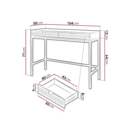 Mesa auxiliar NOVA 77x104 cm gris/negro