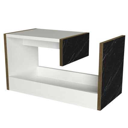 Mesa auxiliar RAVENNA 60x29,5 cm blanco/negro