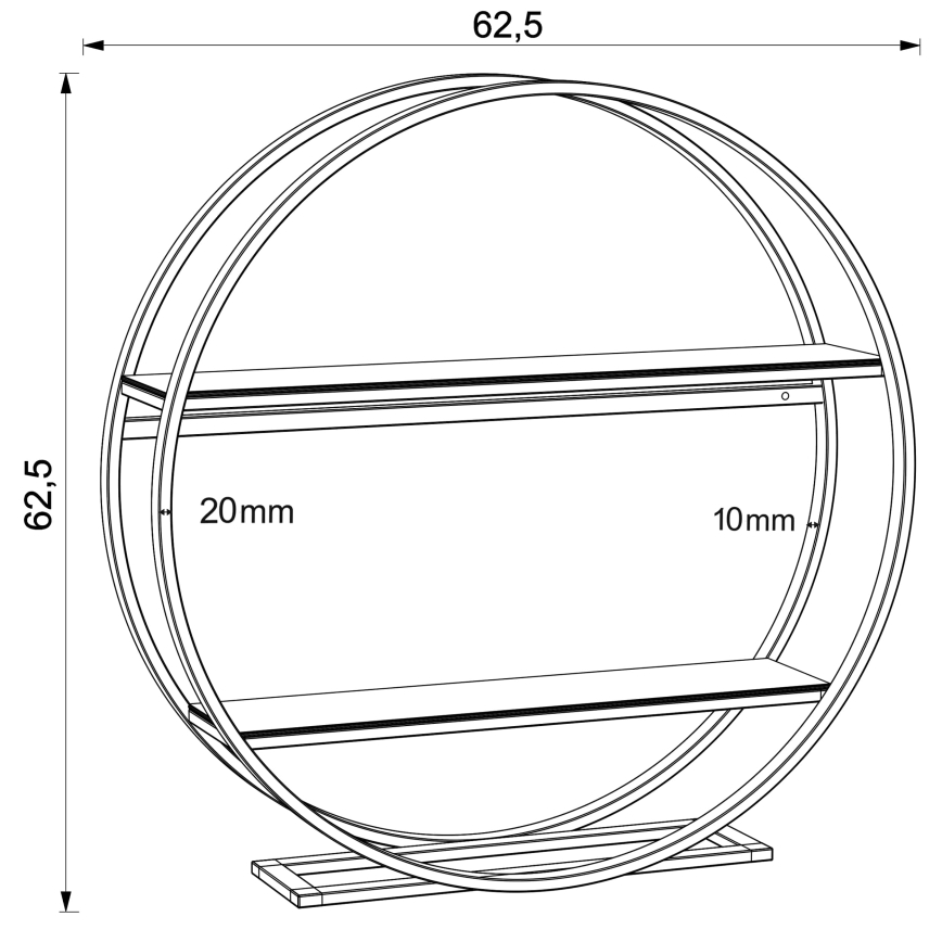 Mesa auxiliar SHELF diá. 62,5 cm roble