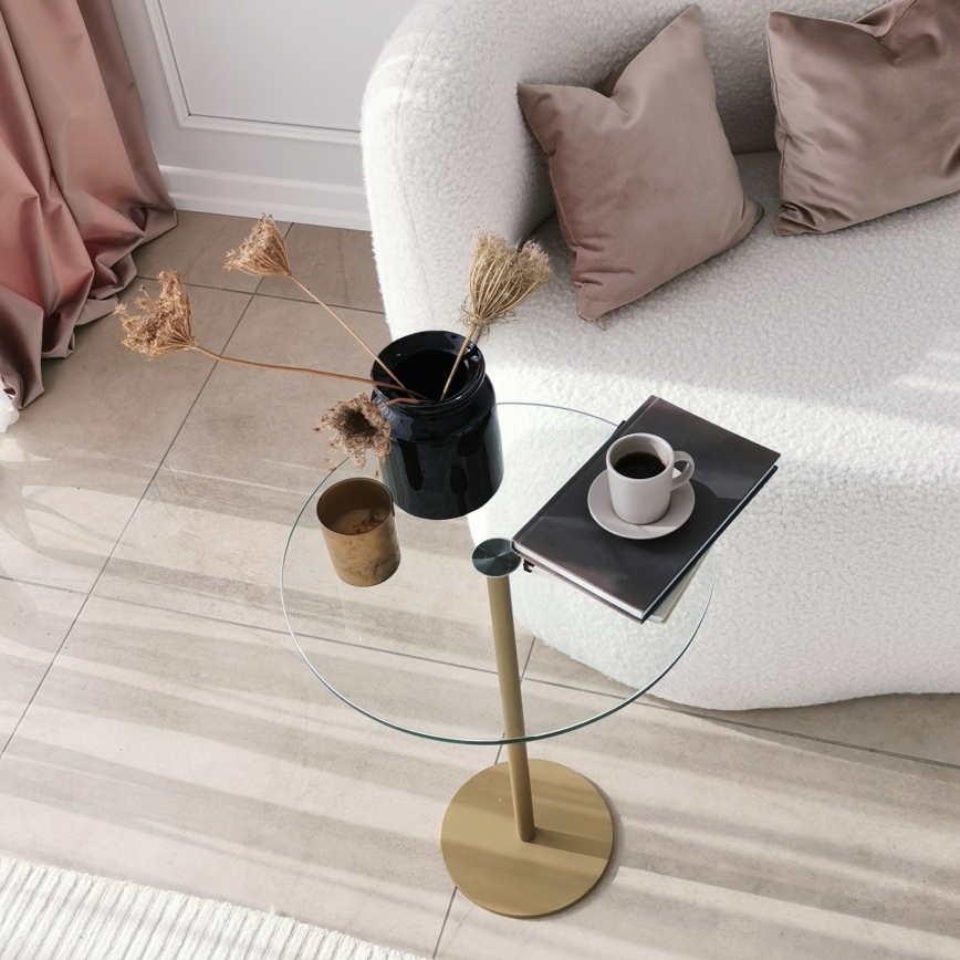 Mesa auxiliar SOCIAL 50x40 cm dorado/transparente