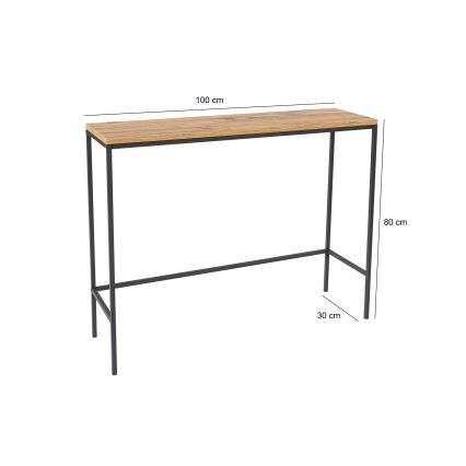 Mesa consola CANVAS 80x100 cm pino atlantic/negro