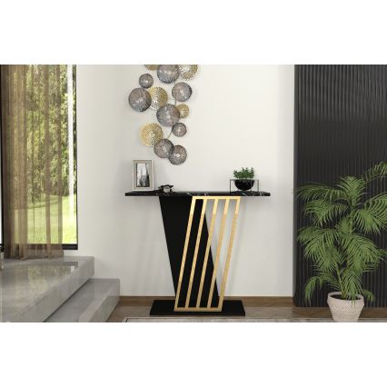 Mesa consola GRAVITY 76,8x90 cm negro/dorado