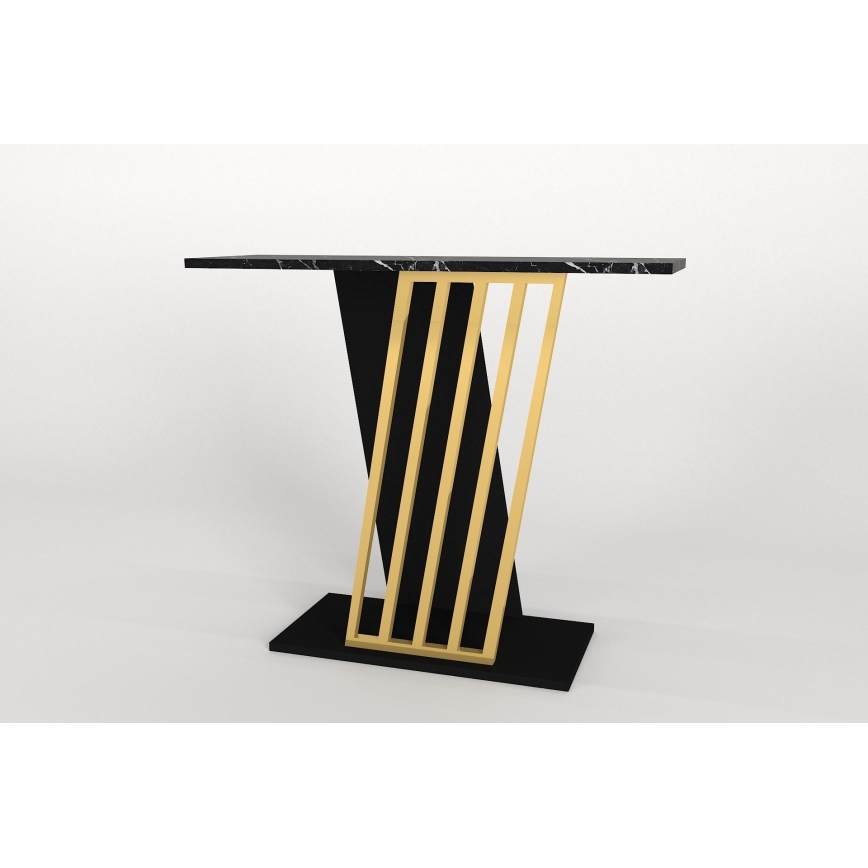 Mesa consola GRAVITY 76,8x90 cm negro/dorado