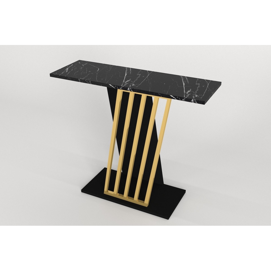 Mesa consola GRAVITY 76,8x90 cm negro/dorado