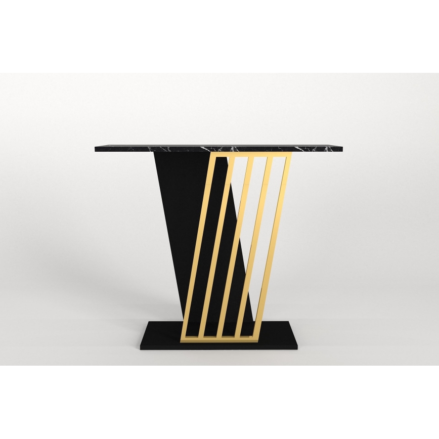 Mesa consola GRAVITY 76,8x90 cm negro/dorado