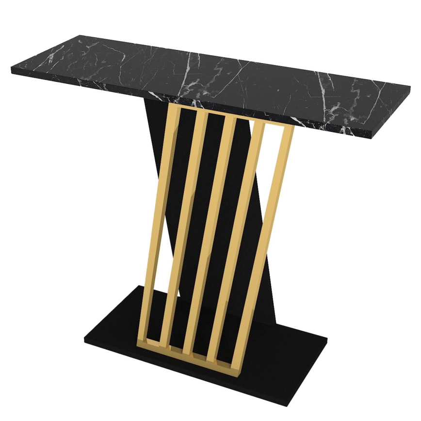 Mesa consola GRAVITY 76,8x90 cm negro/dorado