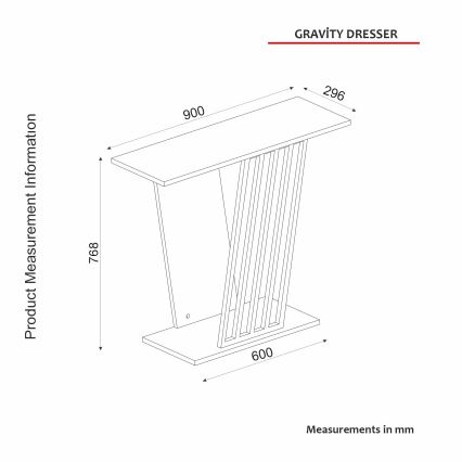 Mesa consola GRAVITY 76,8x90 cm negro/dorado