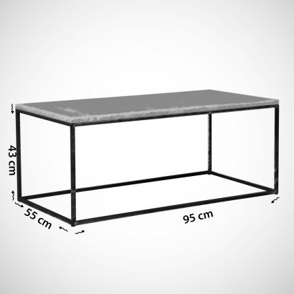 Mesa de café ROYAL 43x95 cm negro