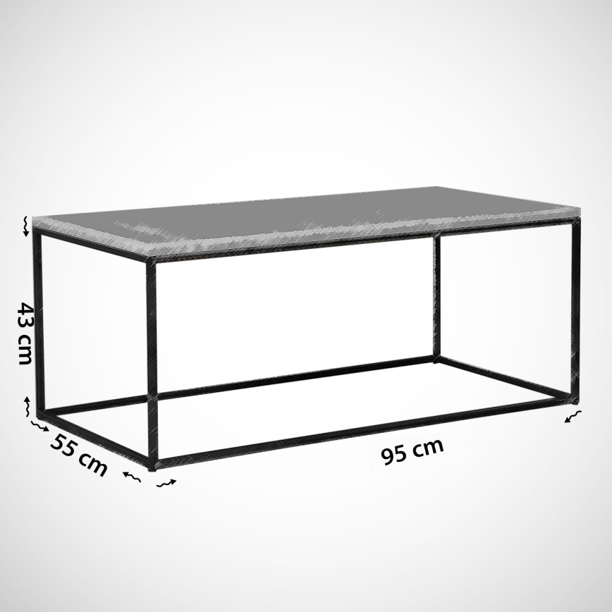 Mesa de café ROYAL 43x95 cm negro