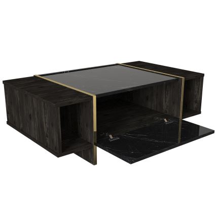 Mesa de café VEYRON 37,3x103,8 cm negro/dorado