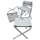 Mesa de camping plegable + 4x sillas blanco/cromo