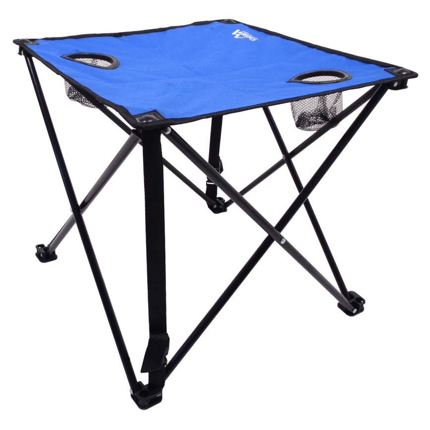 Mesa de camping plegable azul
