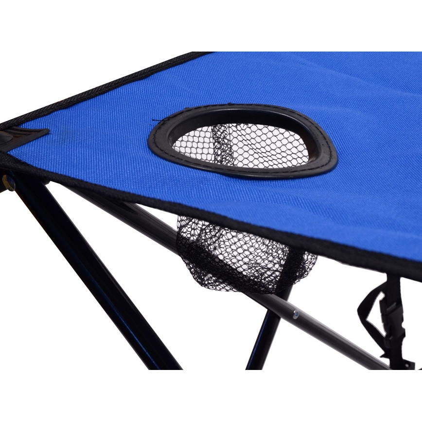 Mesa de camping plegable azul