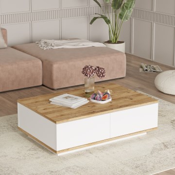 Mesa de centro 28,6x90 cm pino atlantic/blanco