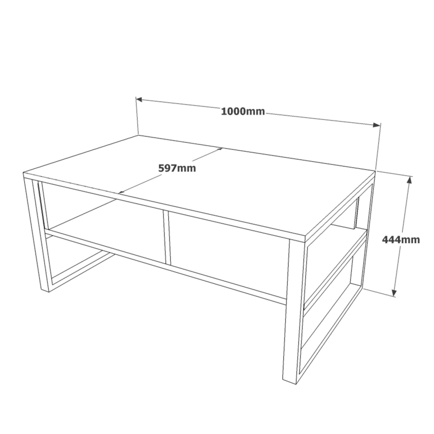 Mesa de centro 44,4x100 cm pino atlantic