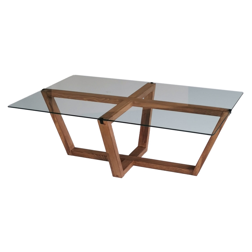 Mesa de centro AMALFI 35x105 cm pino/transparente