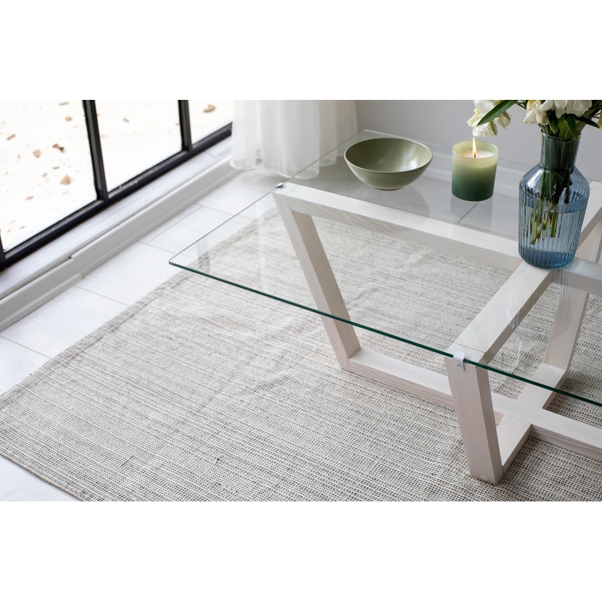 Mesa de centro AMALFI 35x105 cm pino/transparente