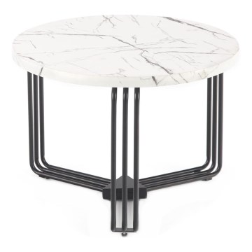 Mesa de centro ANTICA 41x55 cm negro/decoración de mármol