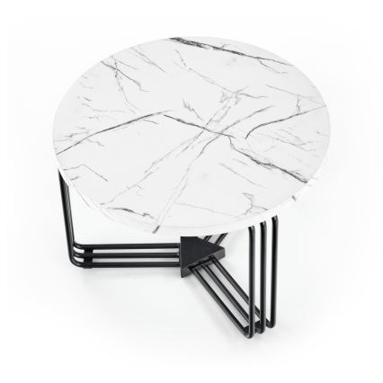 Mesa de centro ANTICA 41x55 cm negro/decoración de mármol