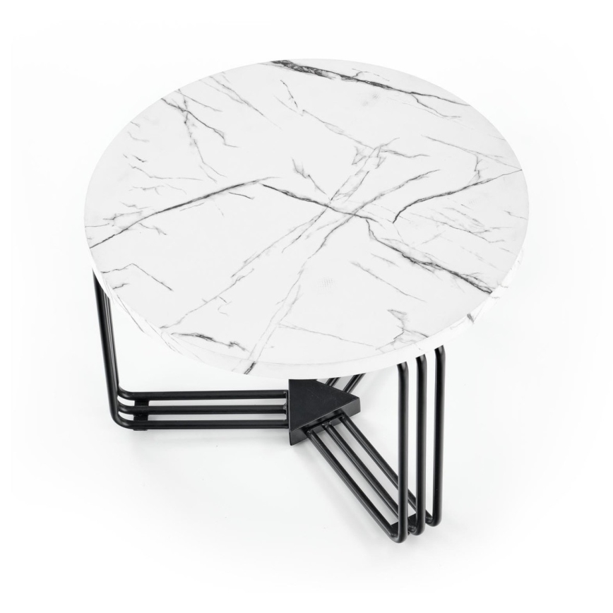 Mesa de centro ANTICA 41x55 cm negro/decoración de mármol