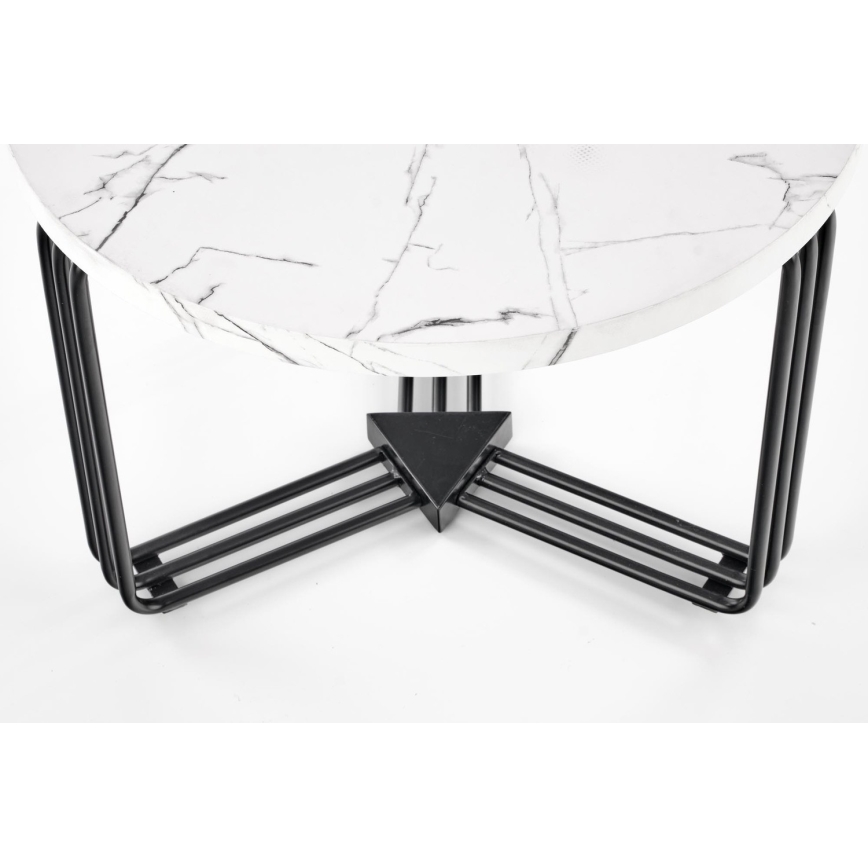 Mesa de centro ANTICA 41x55 cm negro/decoración de mármol