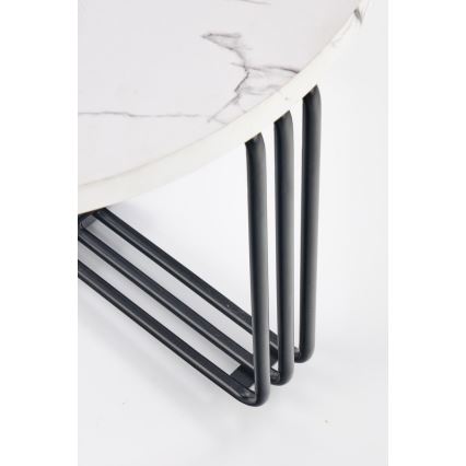 Mesa de centro ANTICA 41x55 cm negro/decoración de mármol