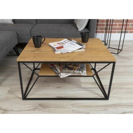 Mesa de centro BASICLOFT 40x80 cm negro/marrón