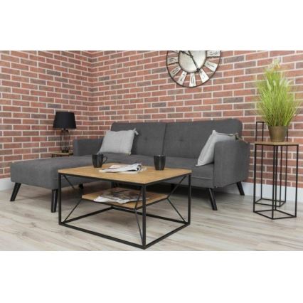 Mesa de centro BASICLOFT 40x80 cm negro/marrón