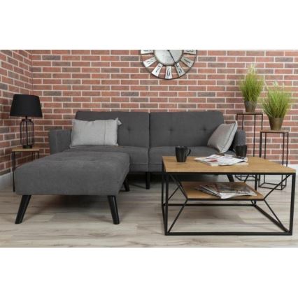 Mesa de centro BASICLOFT 40x80 cm negro/marrón